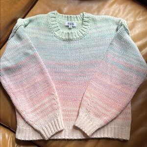 525 America Pink and Green Crew Neck Sweater
